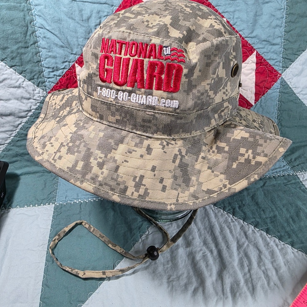 National Guard Boonie Hat Unisex One Size Camo Digital ACU Bucket Sun Hat